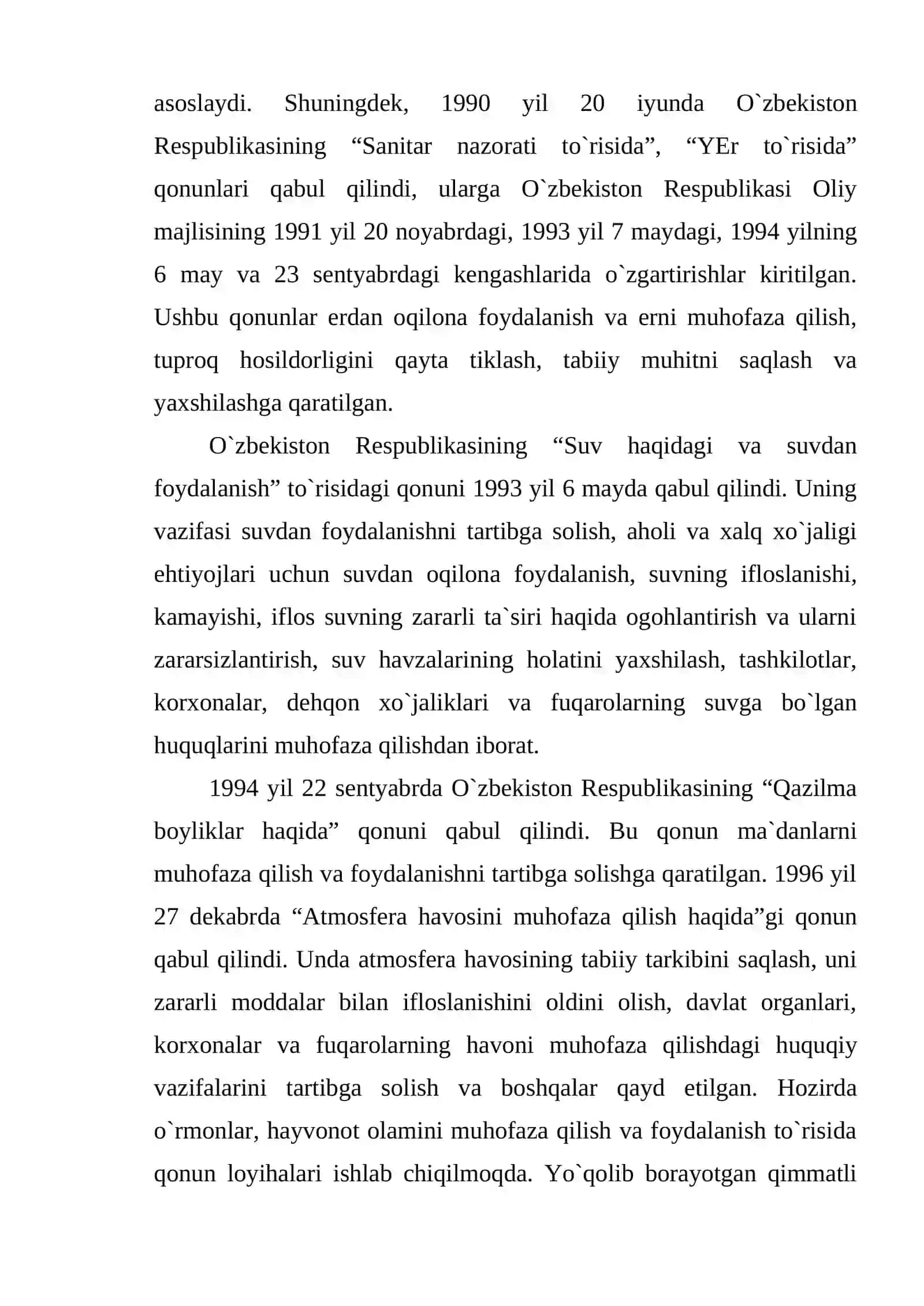 Tabiatni muhofaza qilishda huquqiy bazaning yaratilishi 4