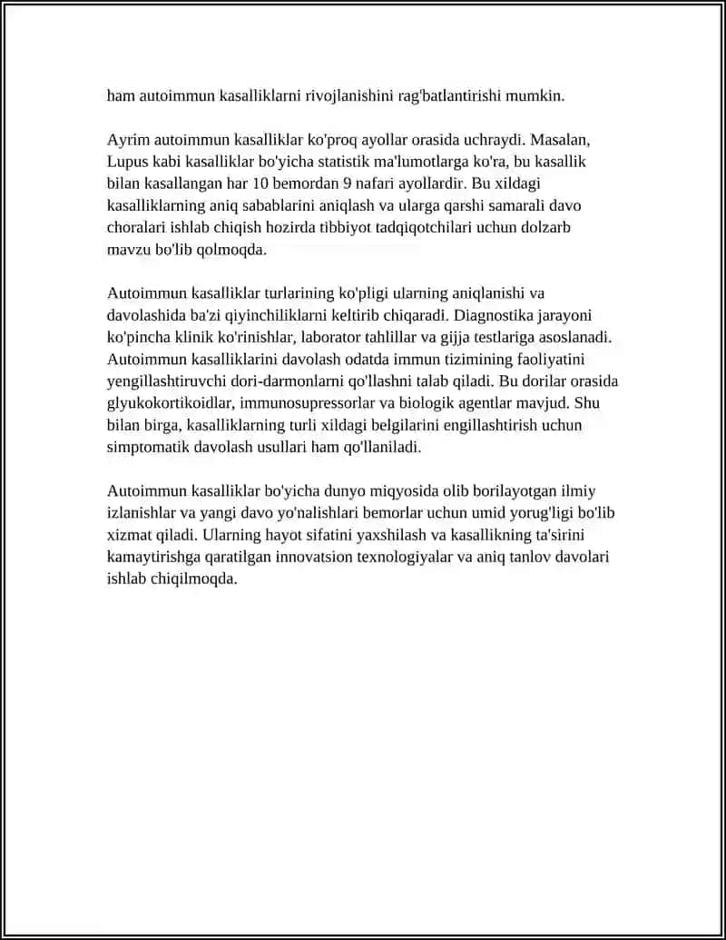 Autoimmun kasalliklar va ularning tasnifi 4