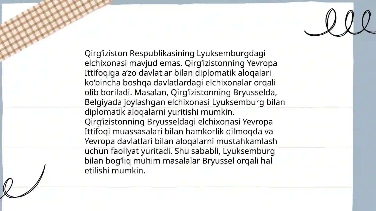 Qirg'iziston va Lyuksemburg munosabatlari 4