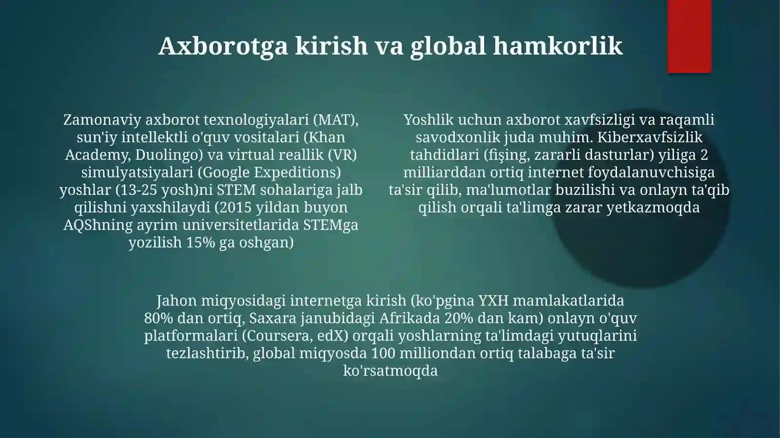 Yoshlar talim tarbiyasida zamonaviy axborot texnologiyalari 4