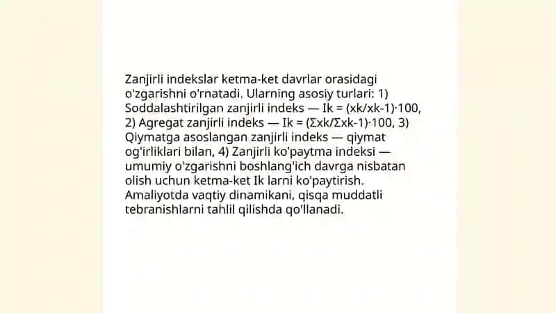 Zanjirli bogʻlanish usuli va uning tahlilda qoʻllanilishi 4