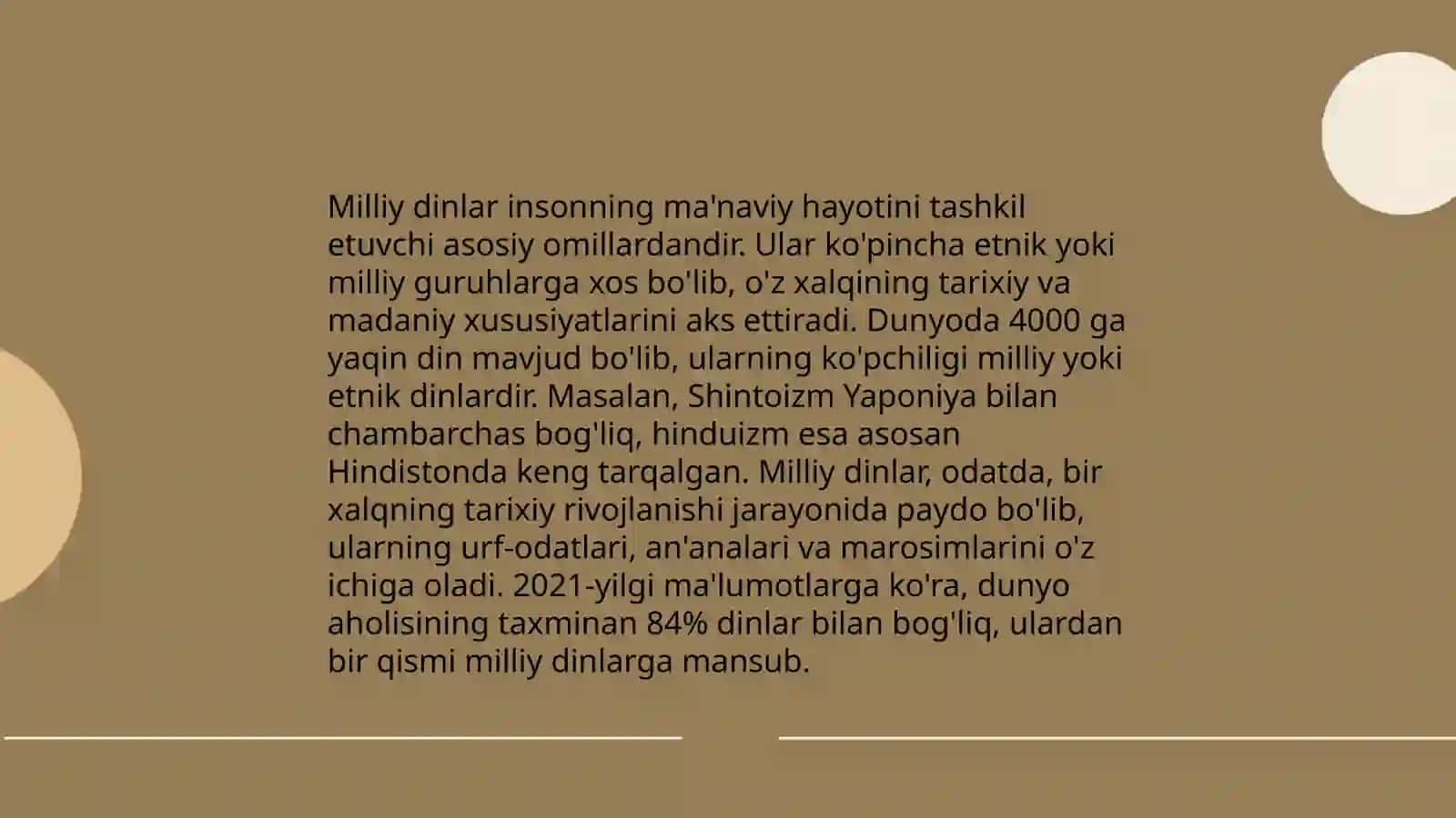 Milliy dinlar 4