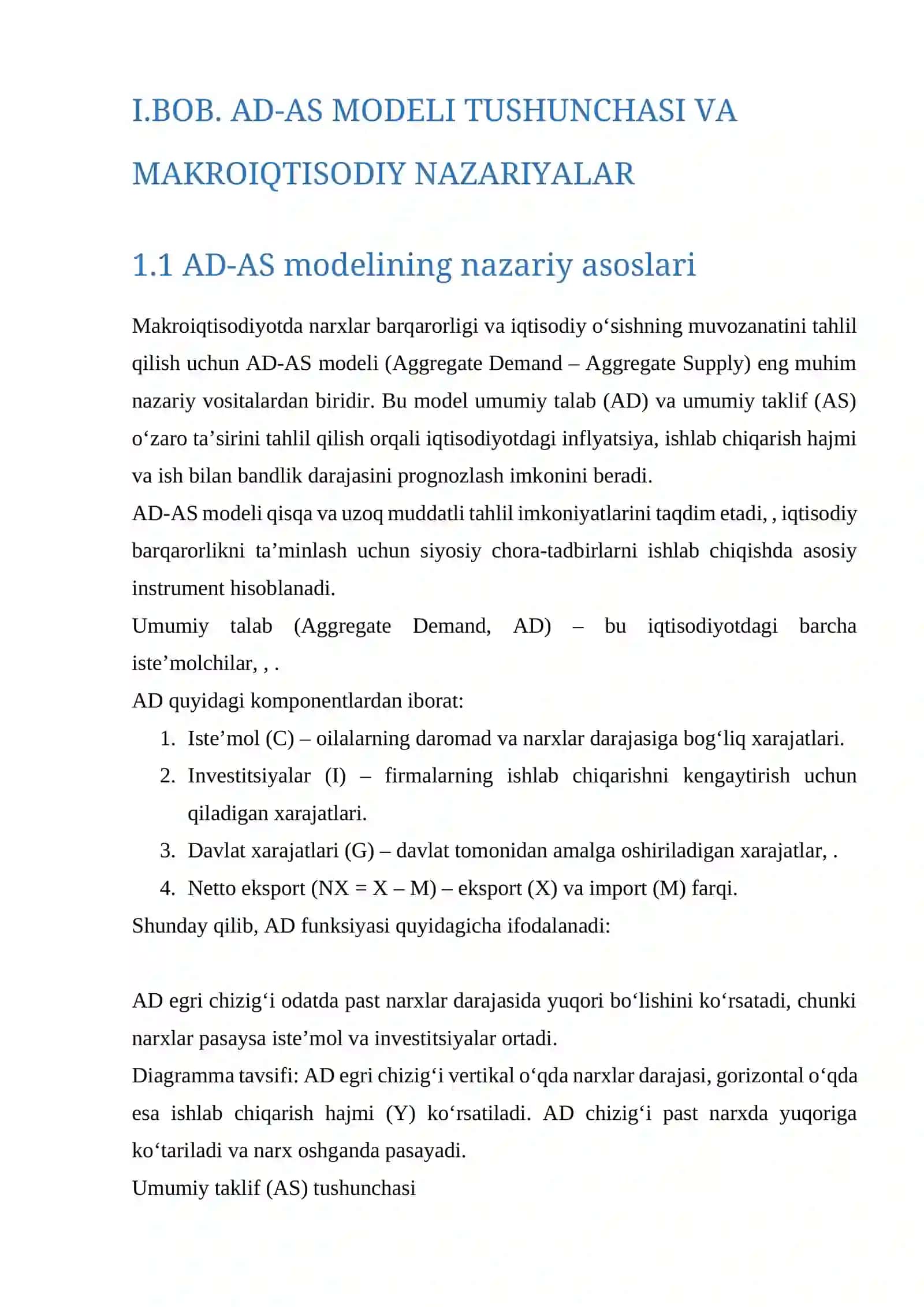 Dinamik ad-as modeli yordamida inflyatsiya jarayonlarini tahlil qilish 4