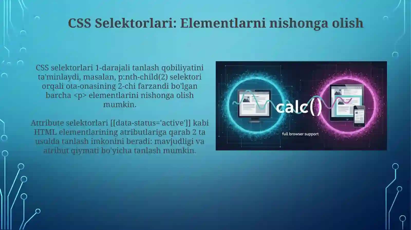 CSS yordamida HTML elementlari ustida amallar 4