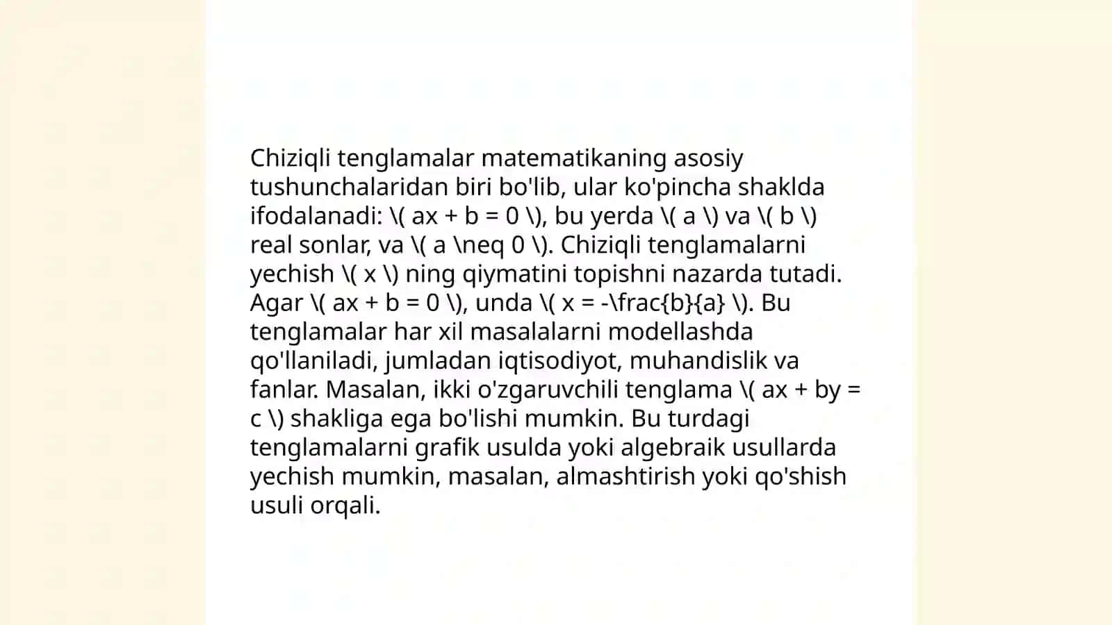 Tenglama va uni yechish usullari 4
