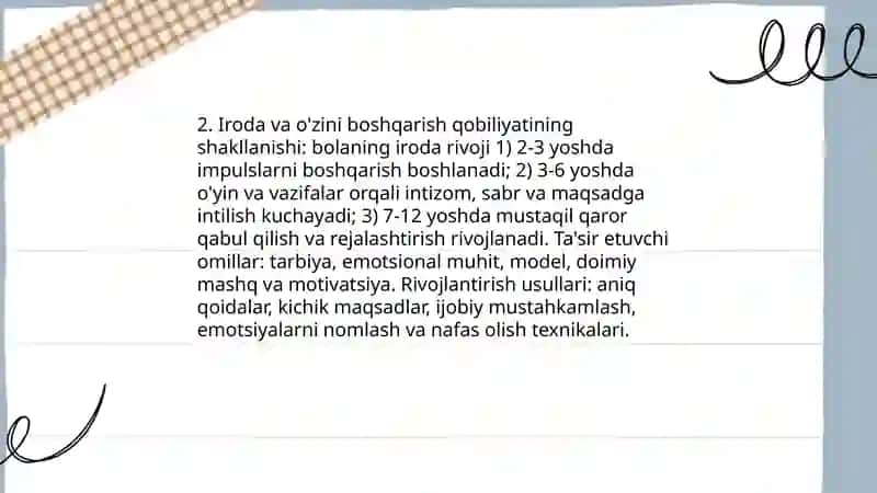 Bolada hissiy irodaviy sohaning rivojlanishi 4