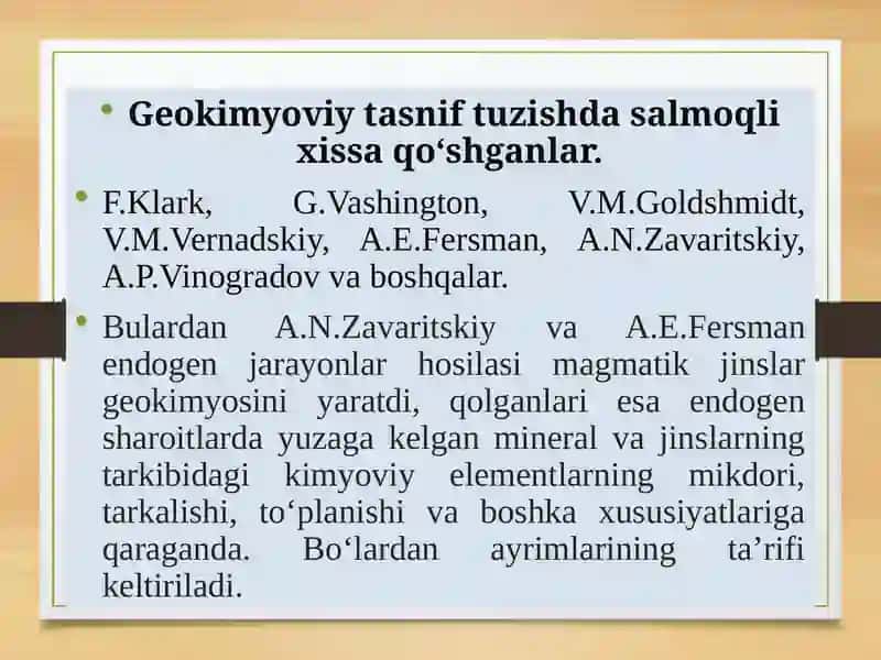 Kimyoviy elementlarning geokimyoviy tasniflari 4