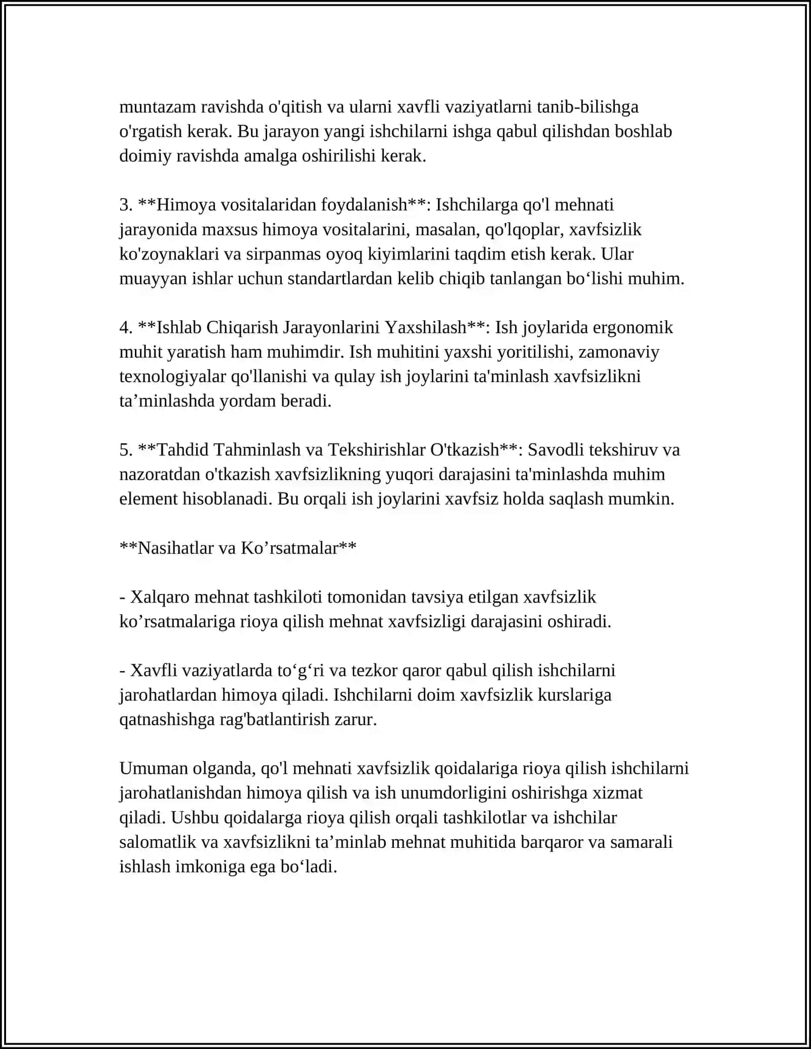 TEXNOLOGIYA DARSLARIDA QO'L MEHNATIDAN FOYDALANISH TALABLARI 4