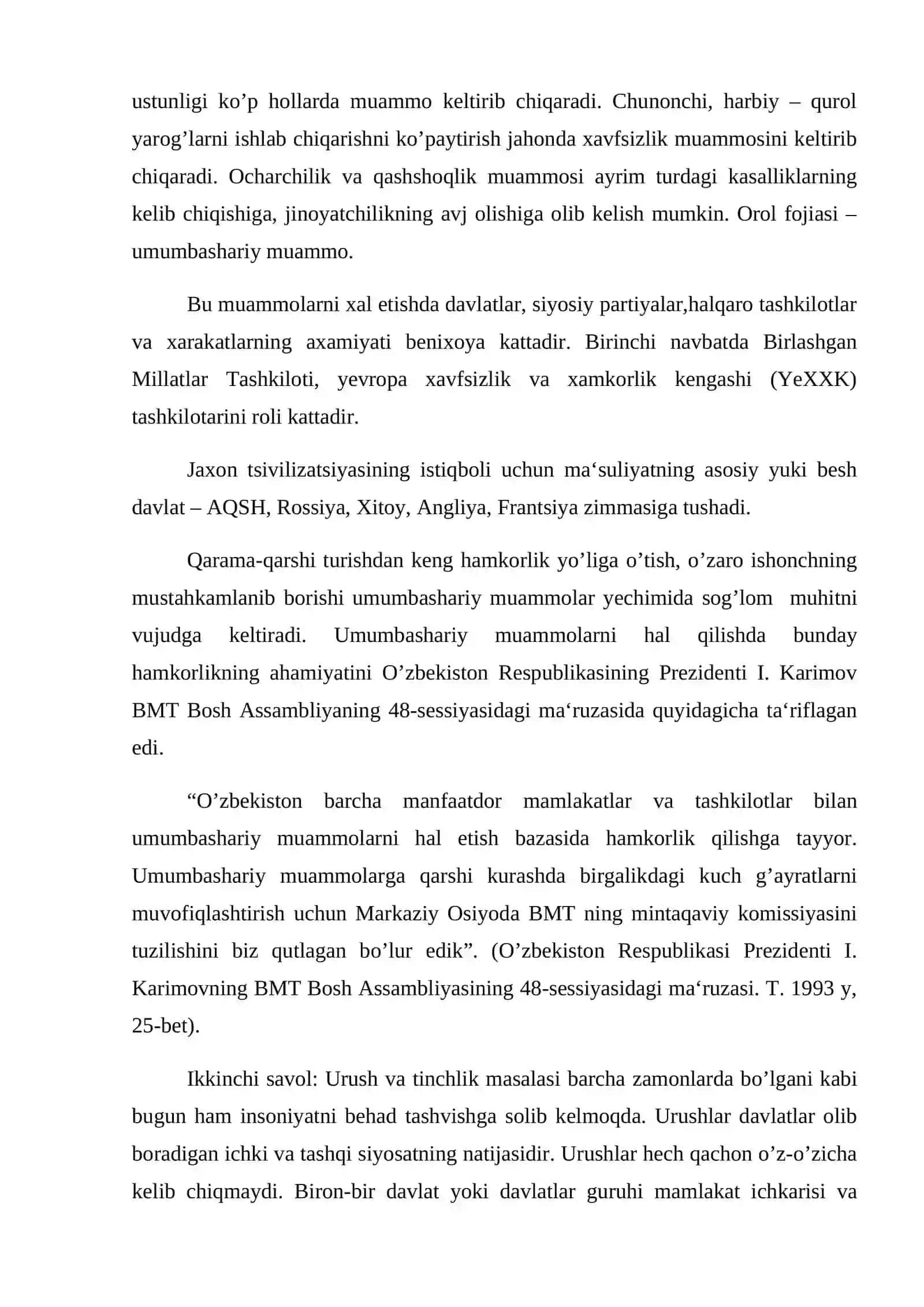 Umumbashariy siyosiy muammolar 4