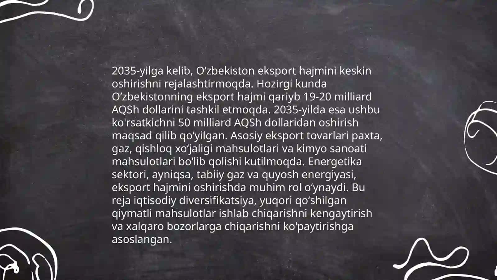 Oʻzbekistanda 2035-yildagi tashqi savdo aylanmasi 4