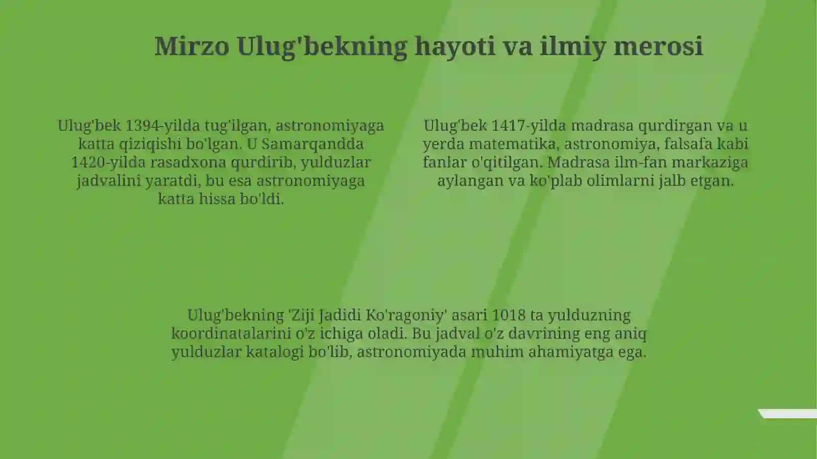 Mirzo Ulug'bek, Zahriddin Muhammad Boburlarning pedagogik g'oyalari va ma'rifatparvarlik xizmatlari 4