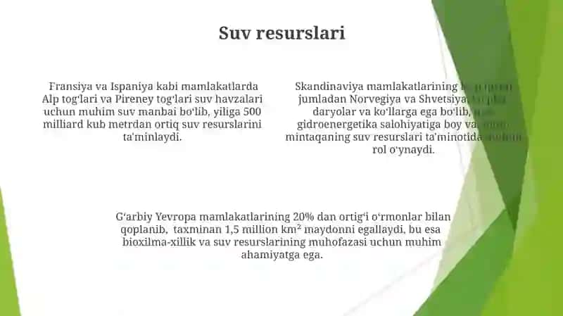 G’arbiy Yevropa davlatlari geografiyasi 4