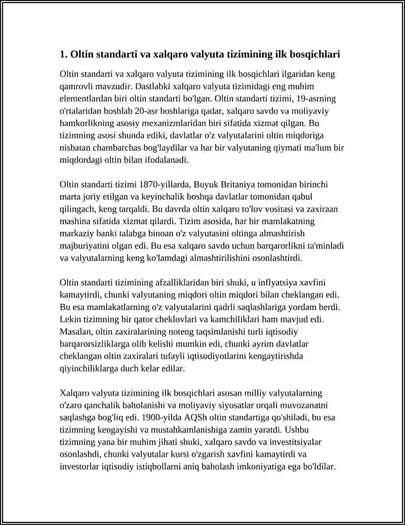 Oltin standarti va xalqaro valyuta tizimining ilk bosqichlari 4