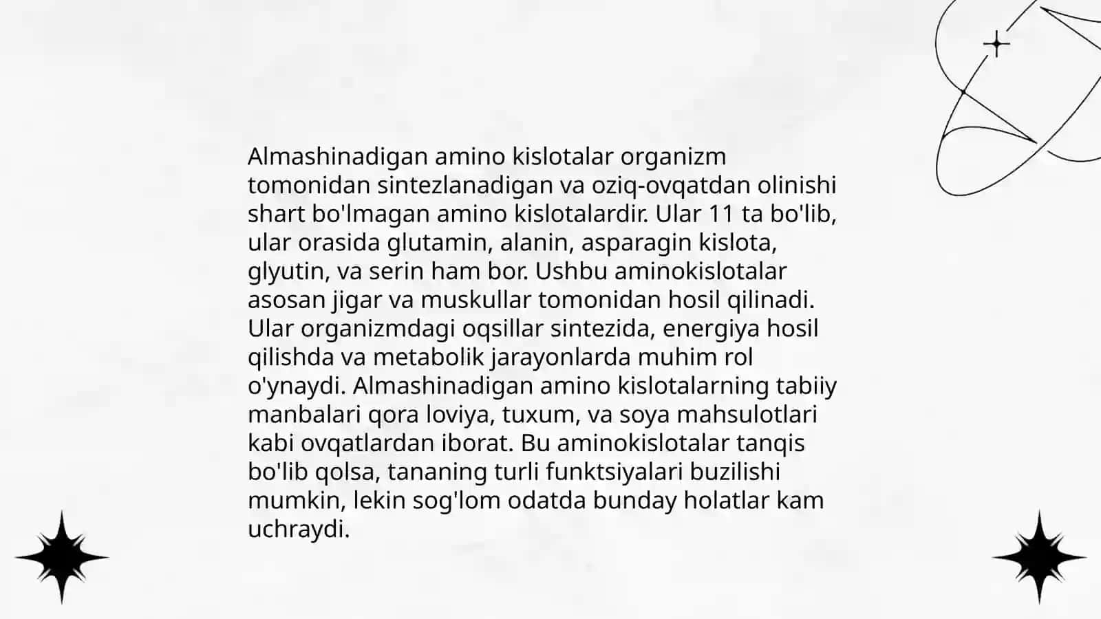 Ovqatning almashinadigan va almashtirib bo'lmaydigan komponentlari 4