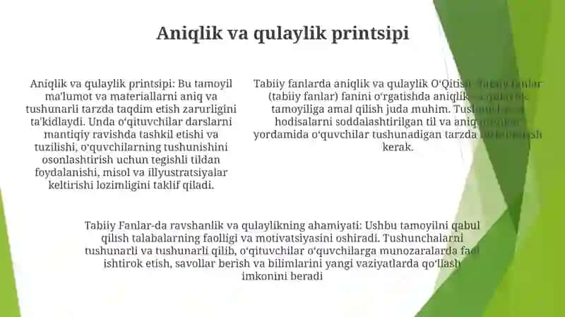 Tabiiy Fanlar OʻQitishning Didaktik Tamoyillarini OʻRganish Va Tahlil Qilish 4