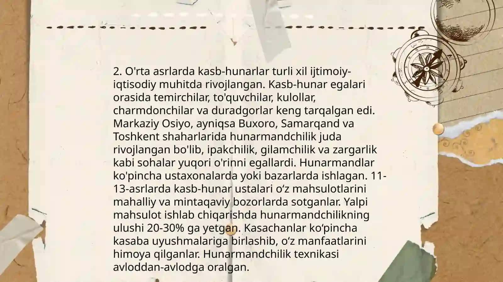Kasb-hunar yo'llash uning tarixiy taraqqiyoti 4