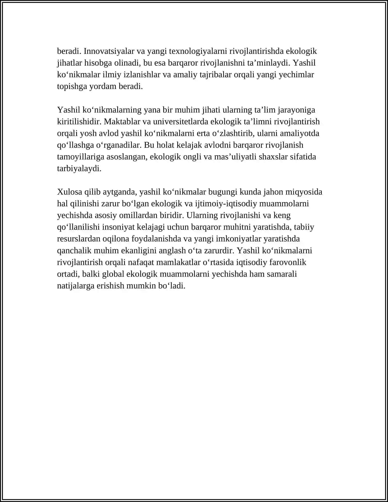 “YASHIL” KO‘NIKMALAR VA UNING FOYDALI JIHATLARI 4