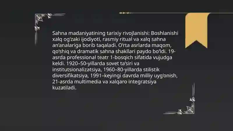 Sahna madaniyati va uning xususiyatlari 4
