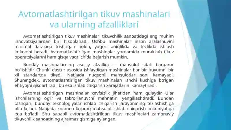 Tikuvchilik sanoatida innovatsion texnologiyani qoʻllash 4