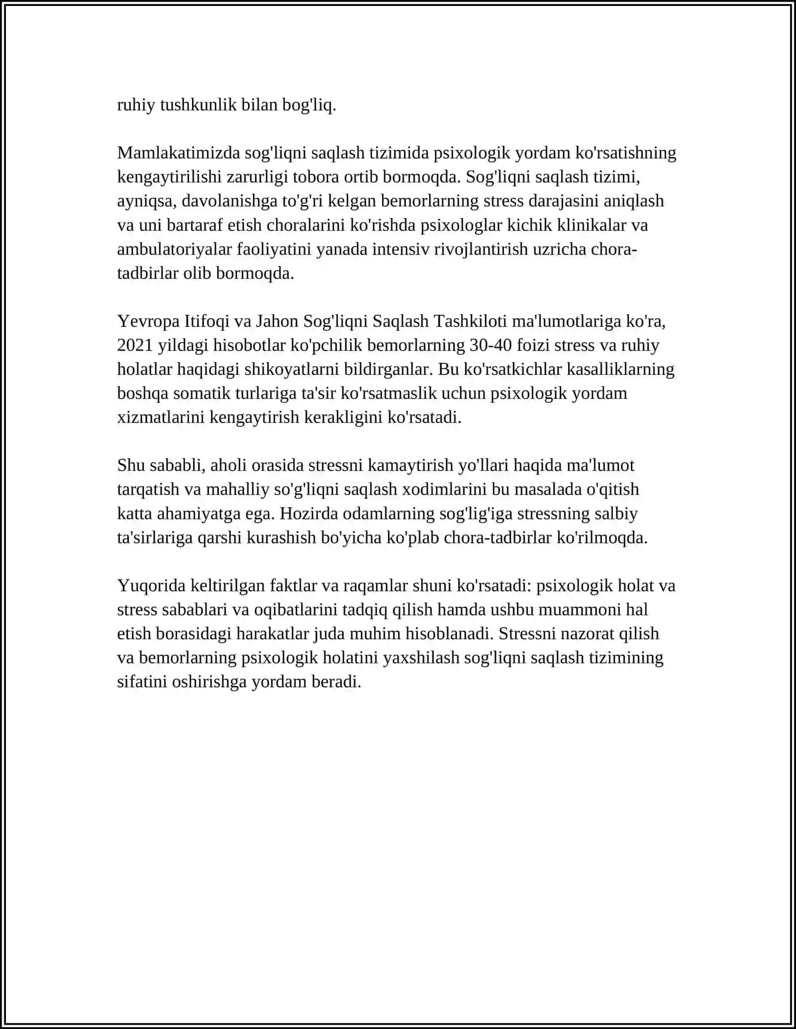 Bemorlarning psixologik holati va stress 4