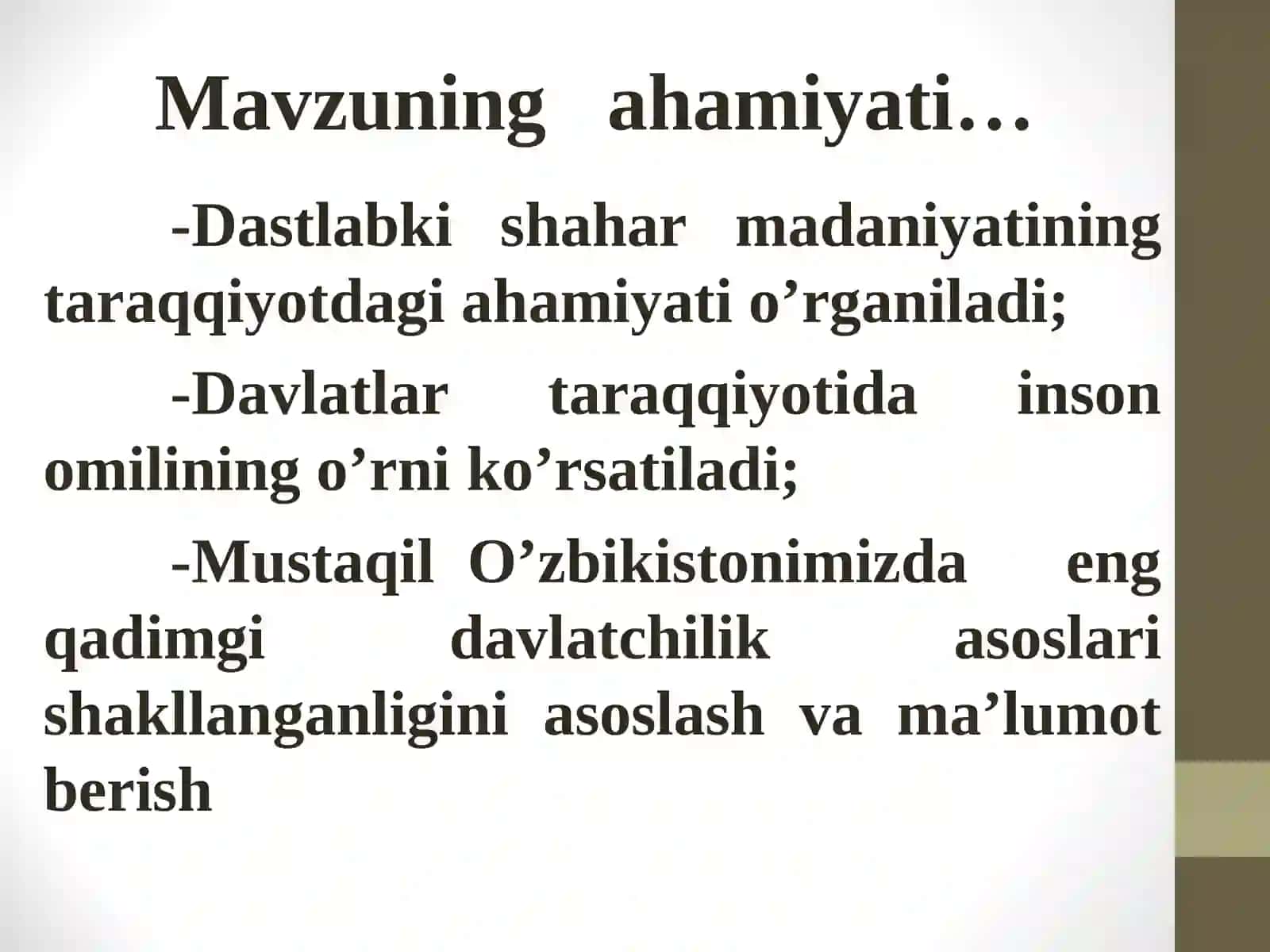 O’zbek davlatchiligining shakllanishi va dastlabki taraqqiyot bosqichlari 4