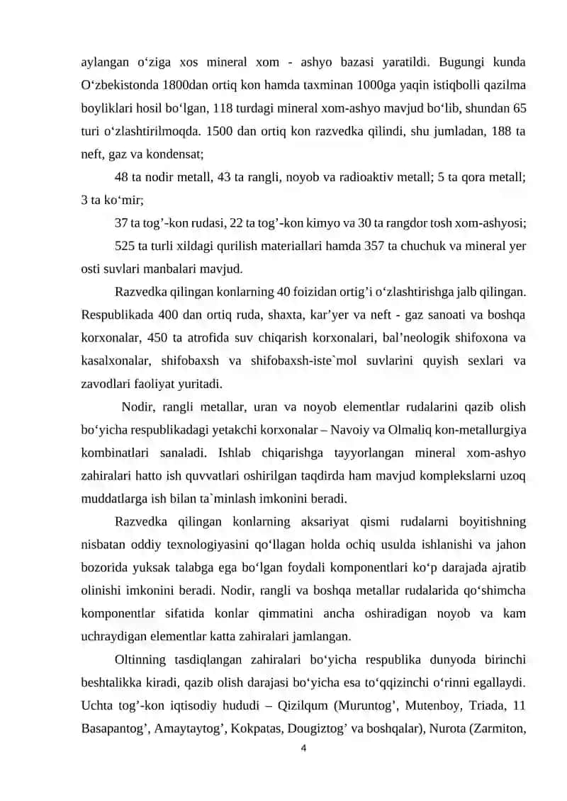 Mineral resurslarni qazib olish jarayonida ularning atrof muhitga ta’siri 4
