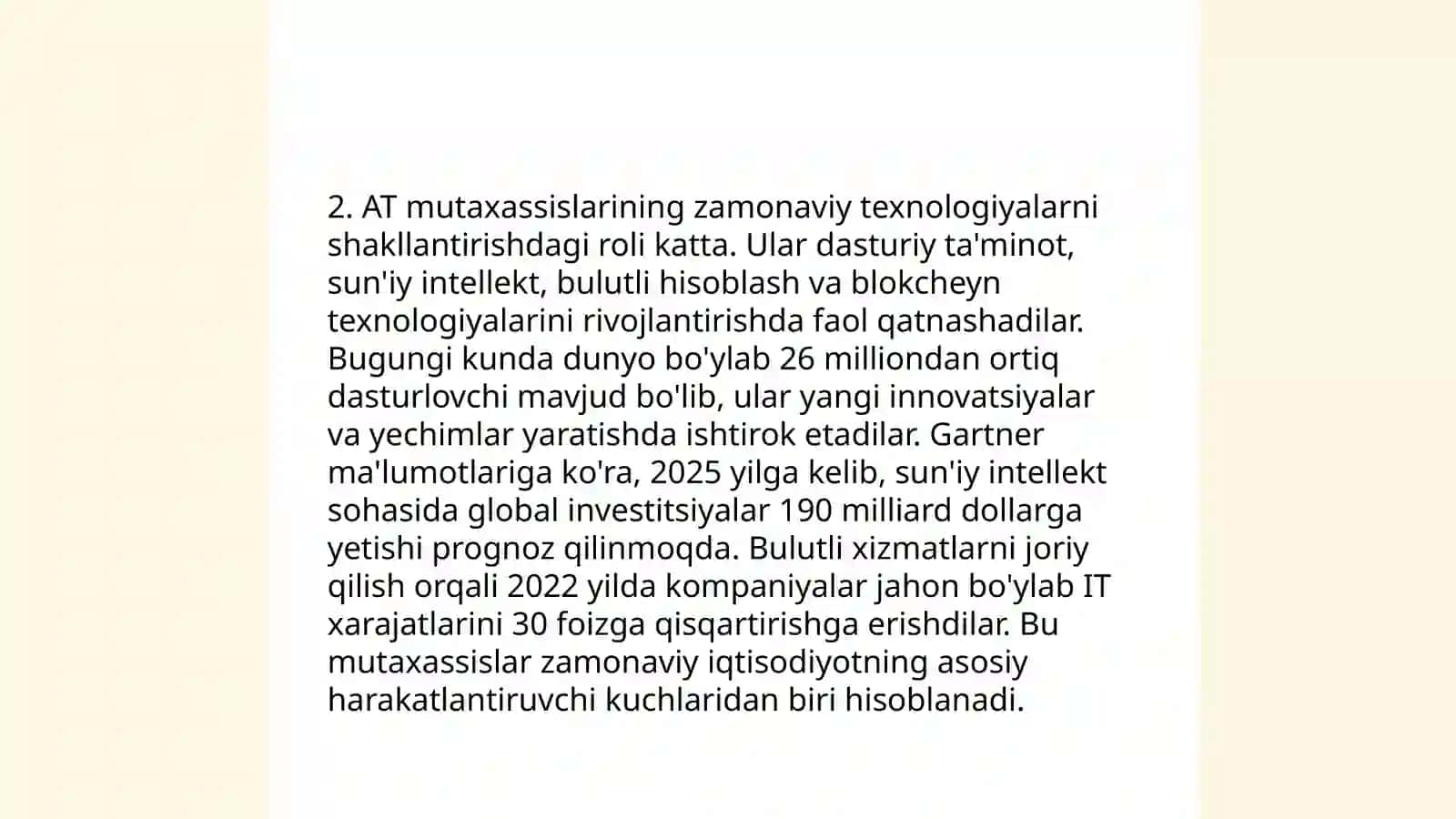 Raqamli texnologiyalarning zamonaviy jamiyat rivojlanishiga taʼsiri tendensiyalari (AT mutaxassislari va isteʼmolchilar oʻrtasidagi tafovut xavfi) 4
