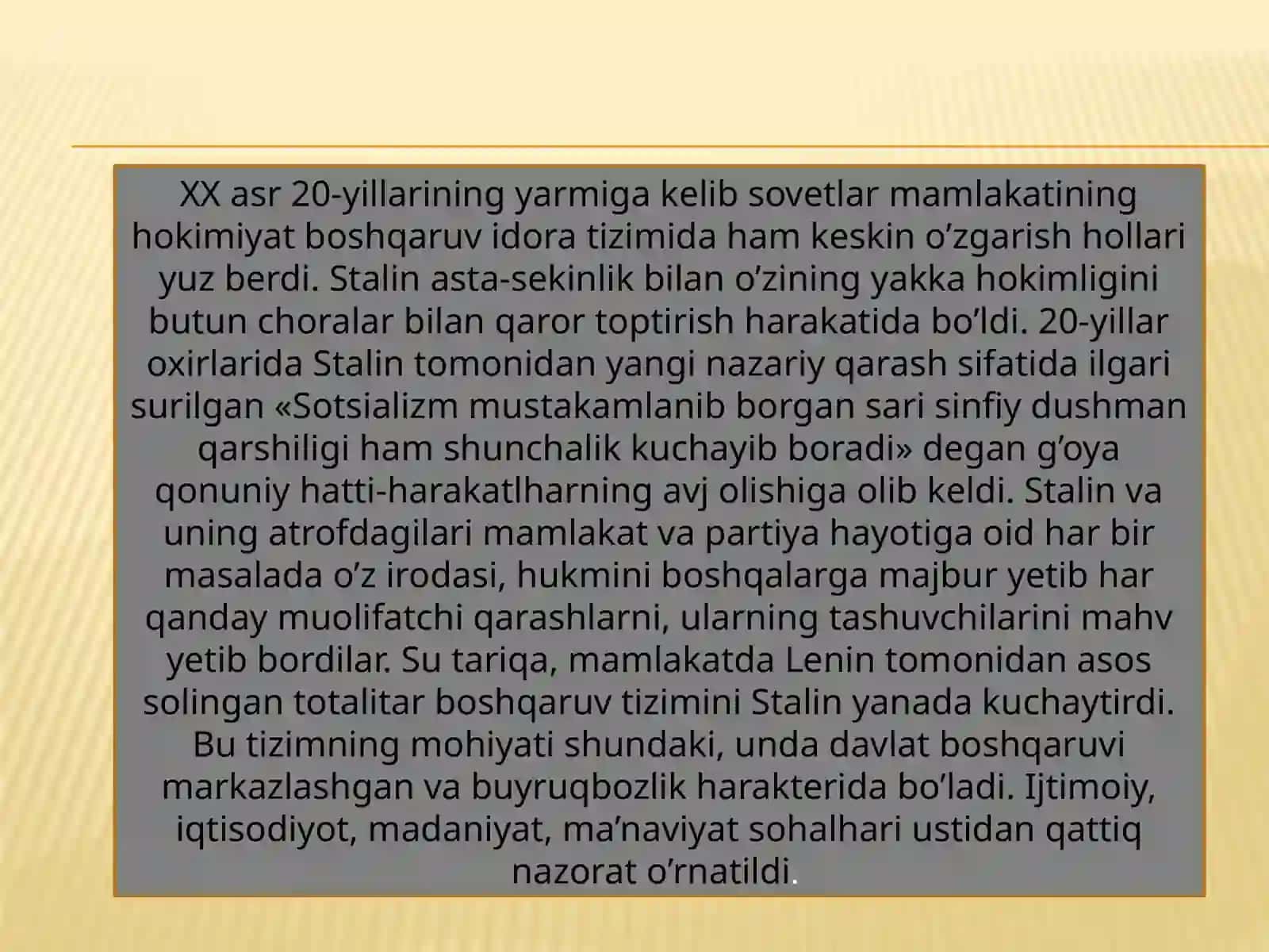 Mustabid Sovet tuzumining O’zbekistondagi qatag’onlik siyosati 4