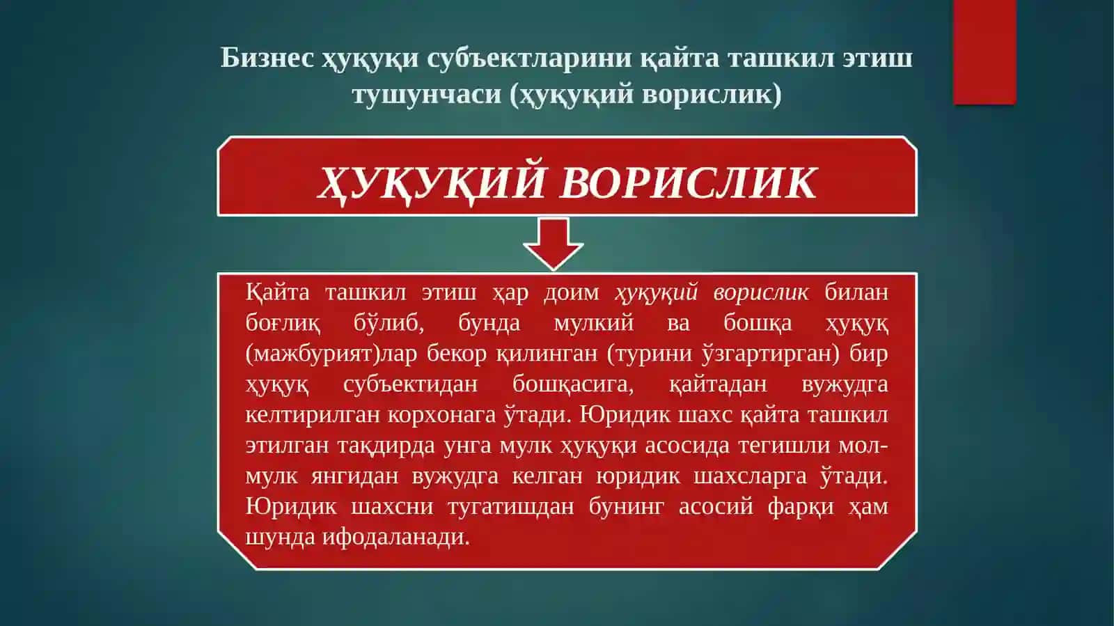 Бизнес субъектлари фаолиятини қайта ташкил этиш ва тугатиш 4