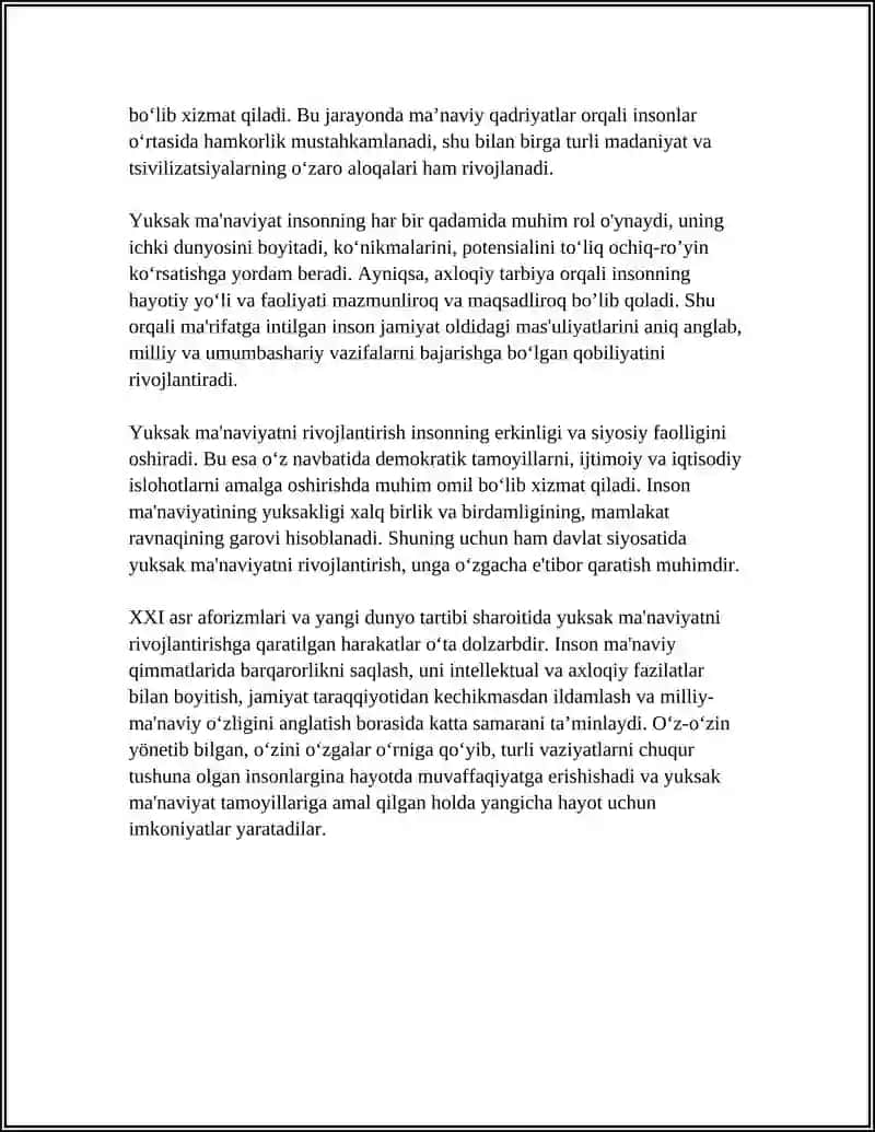 Yuksak ma'naviyatning inson marifatidagi o'rni va ta'siri 4