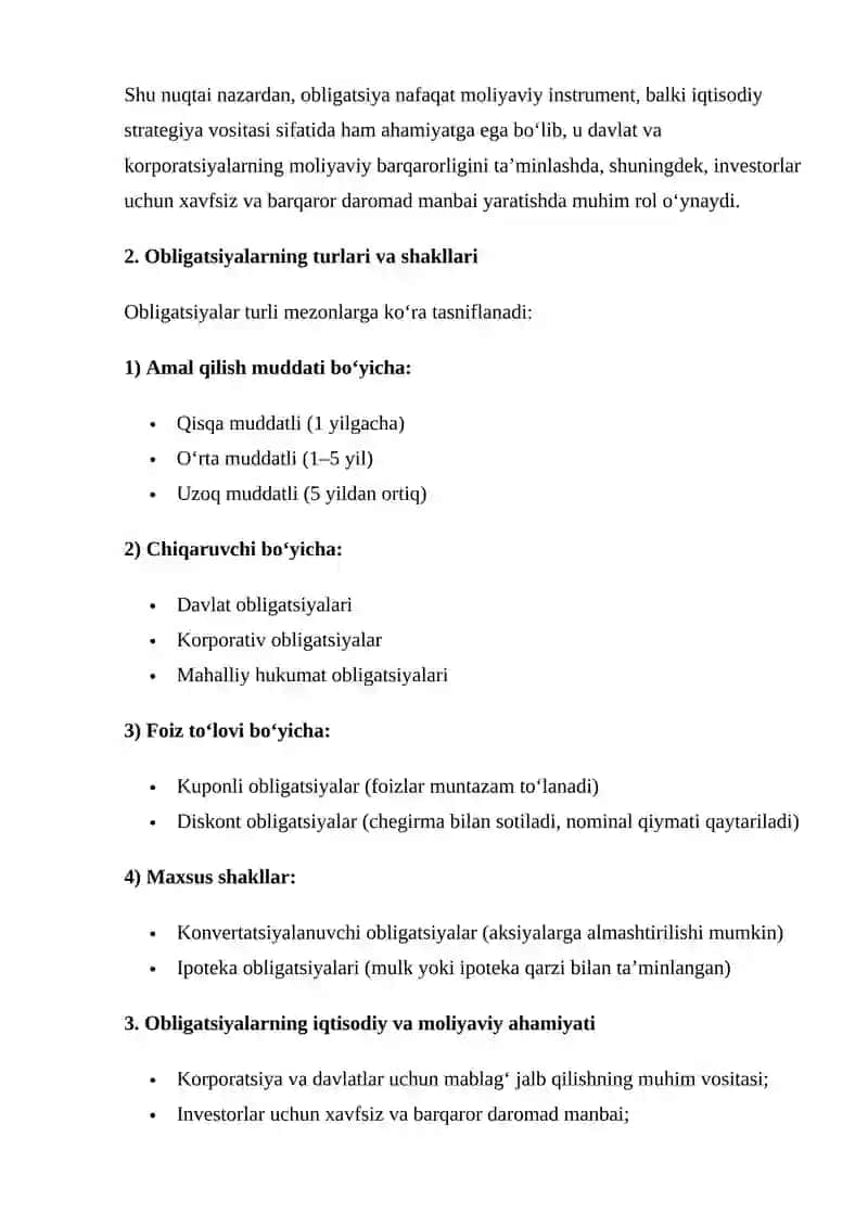 OBLIGATSIYALARNING MOHIYATI VA SHAKLLARI 4