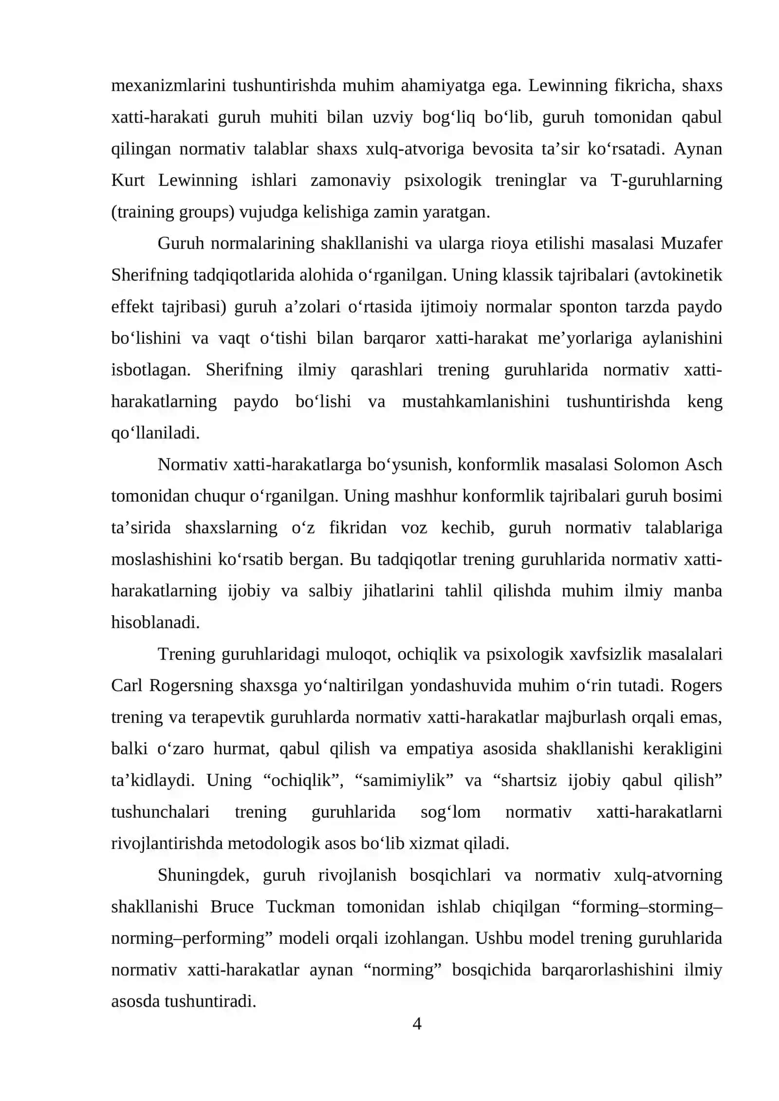 Trening guruhlariida normativ xatti-harakatlar 4