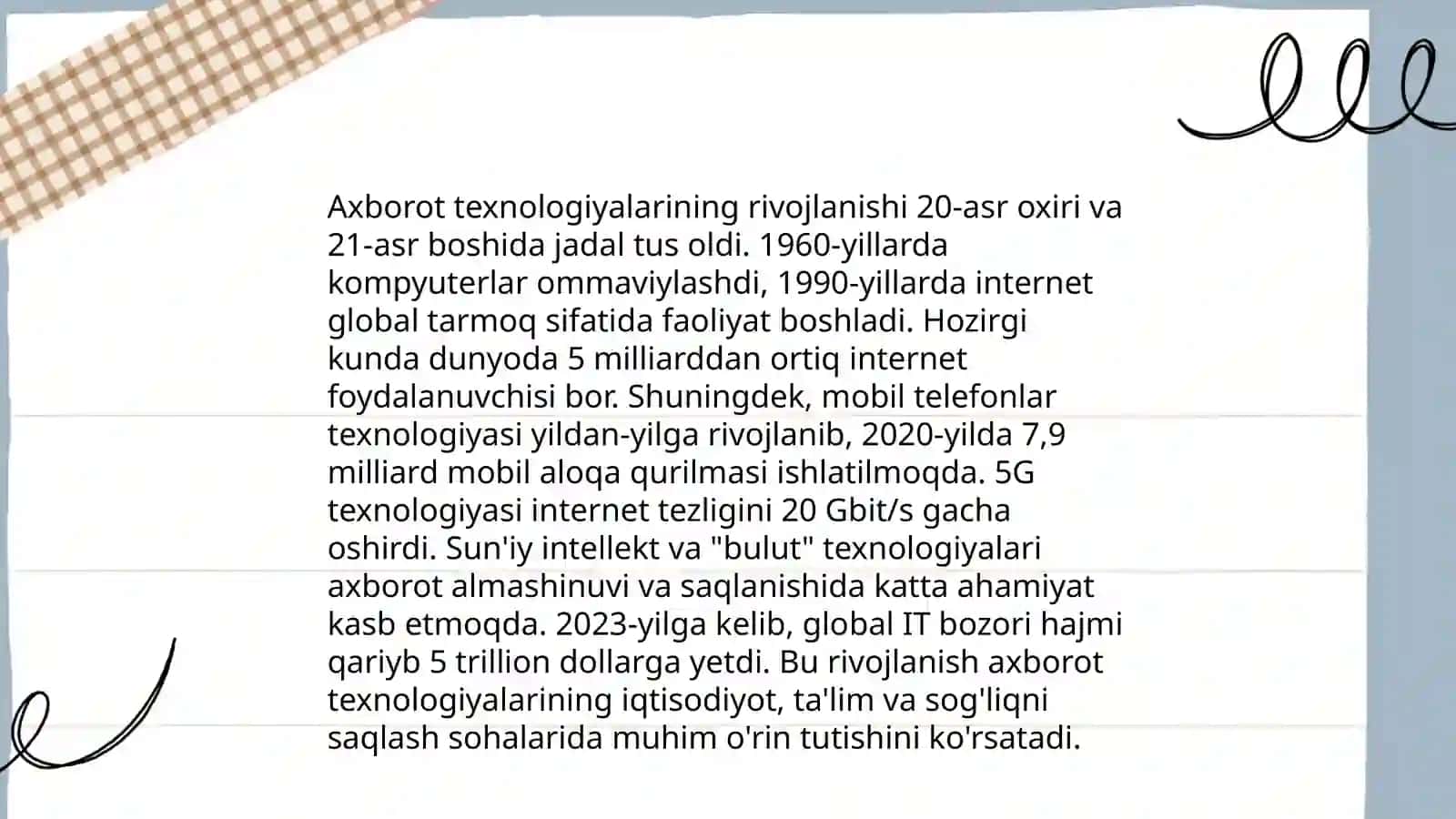 Axborot inson hayotining ajralmas qismi sifatida 4