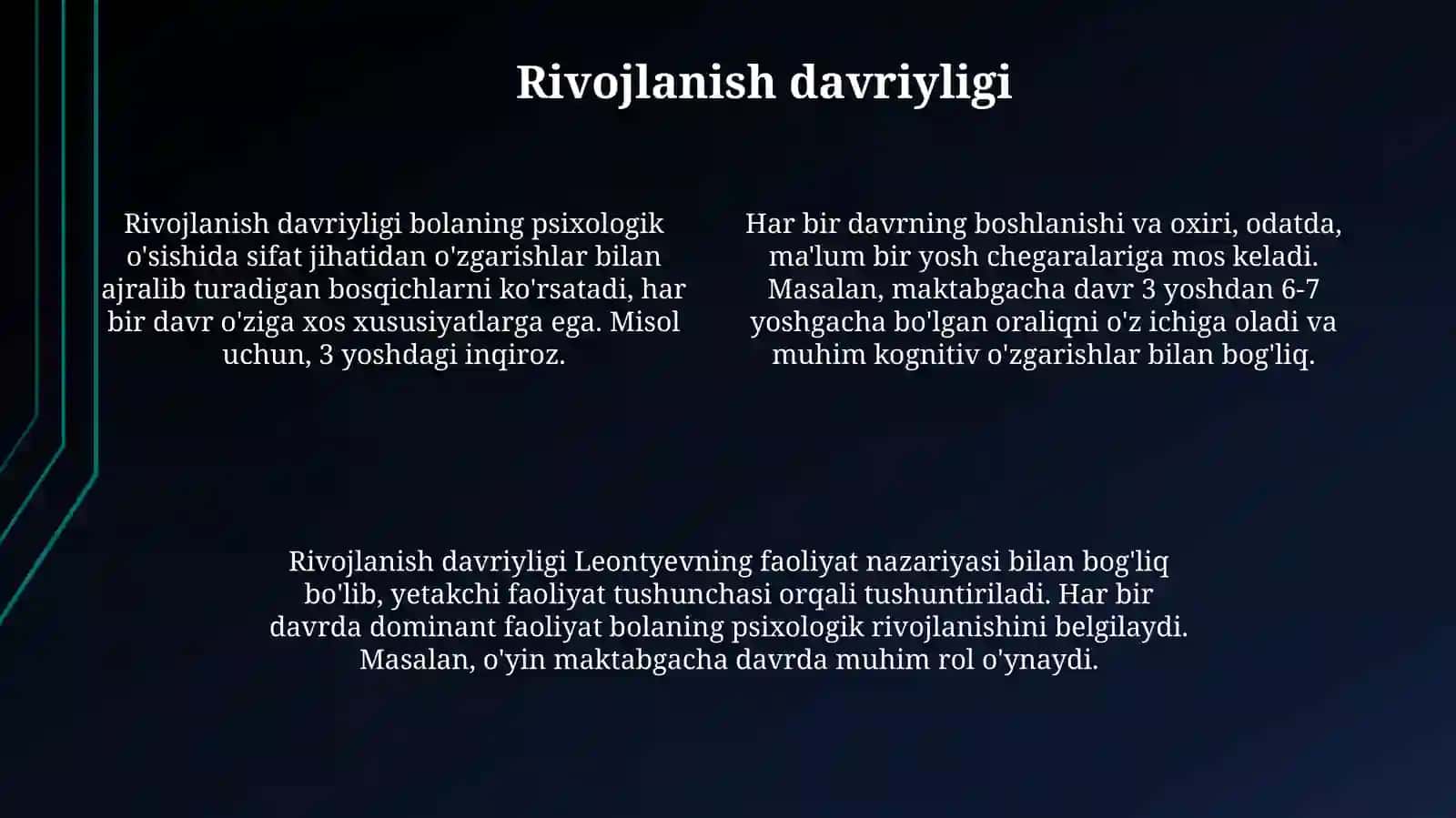 Psixik rivojlanishning asosiy qonuniyatlari 4