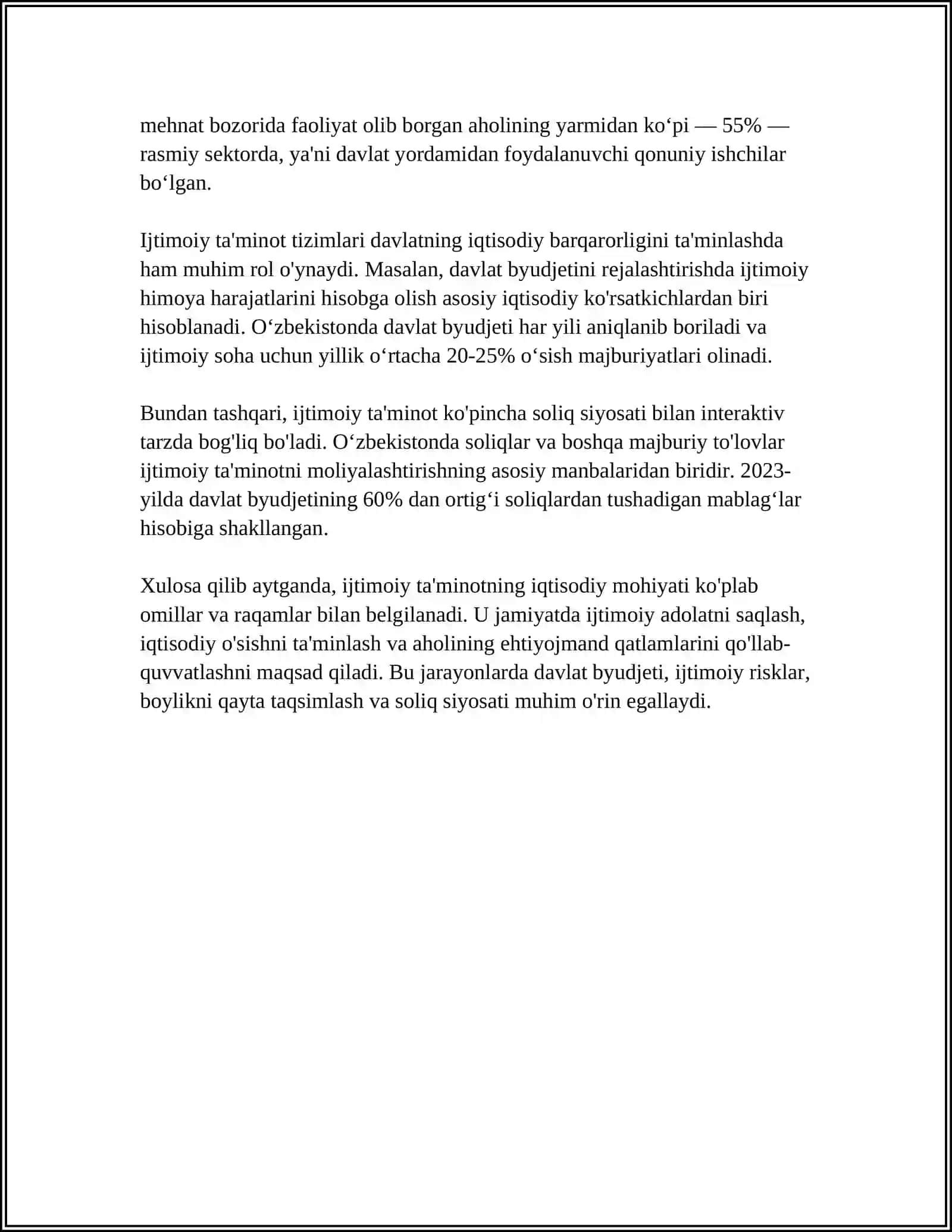 Ijtimoiy Ta'minot Tamoyillari va Ularning Iqtisodiy Asoslari 4