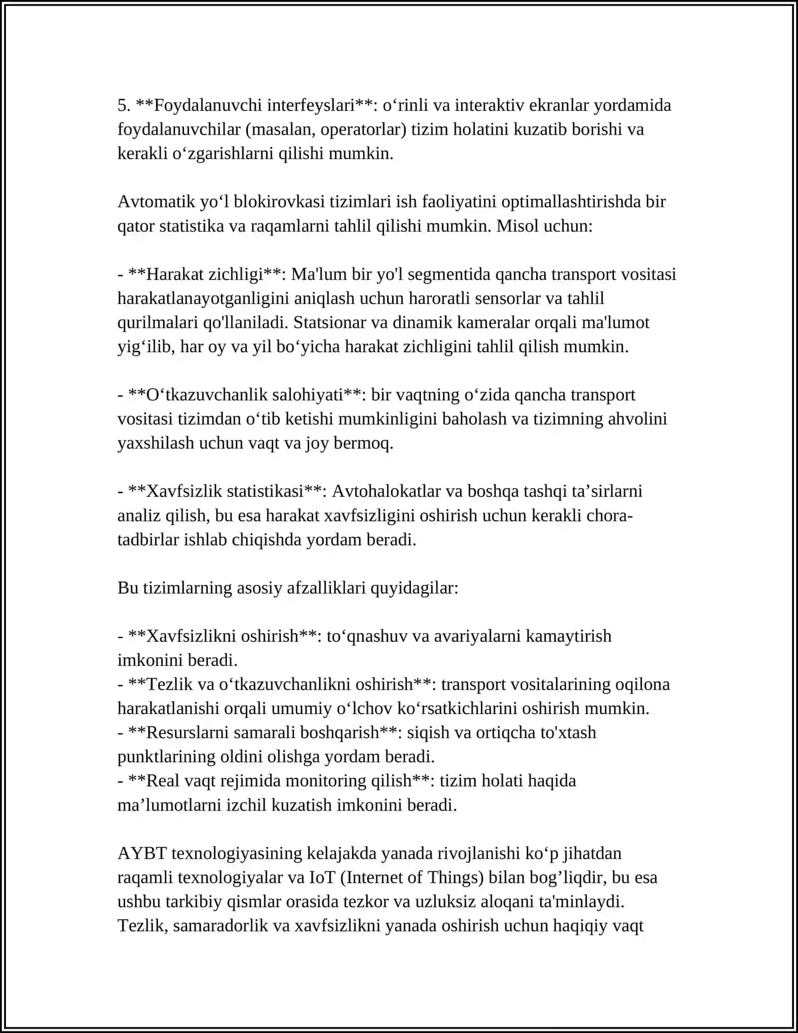AVTOMATIK VA YARIM AVTOMATIK YOL BLOKIROVKASI 4