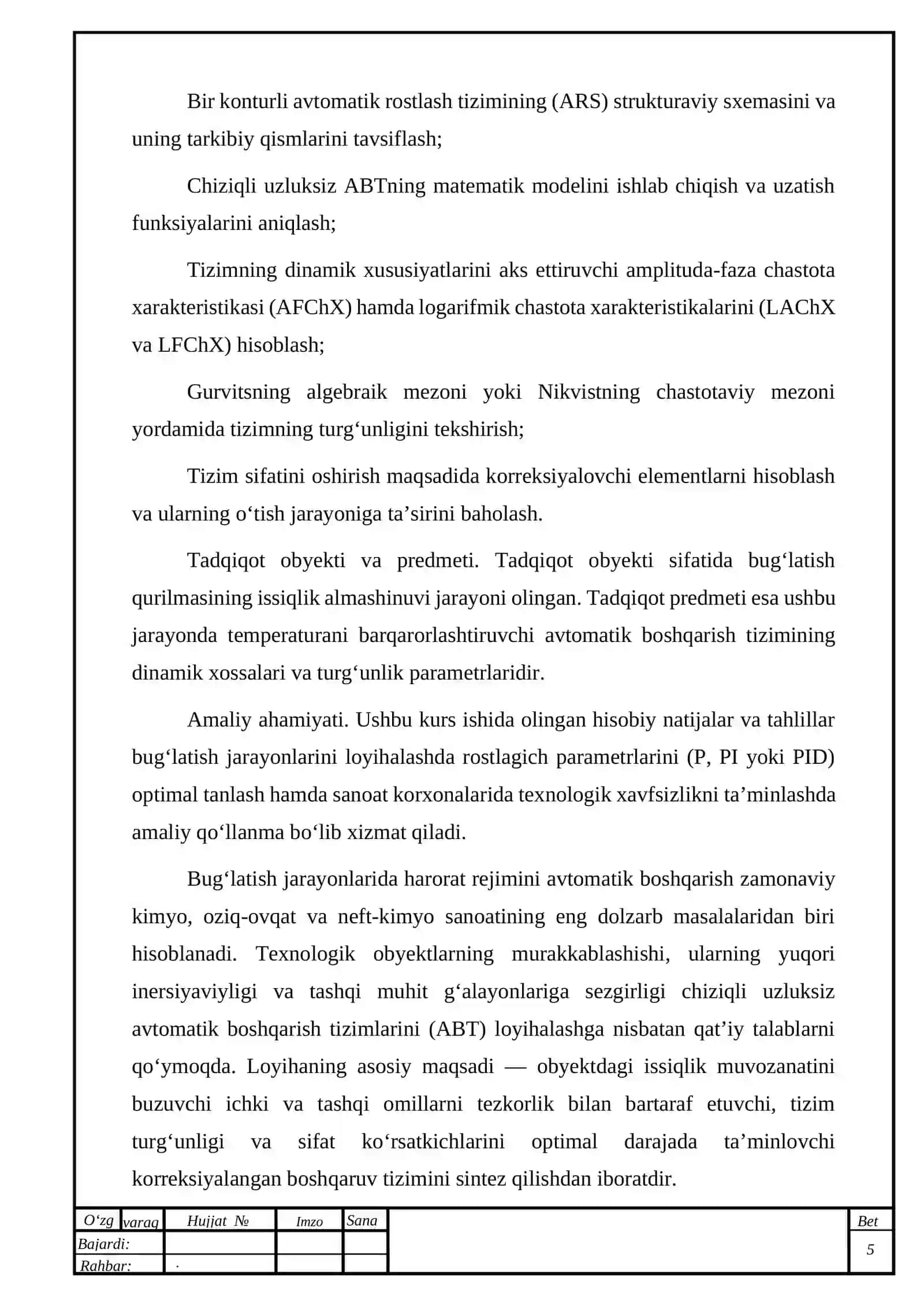 Bug‘latgichda temperaturani ABTning turg‘unligini tahlil qilish 4