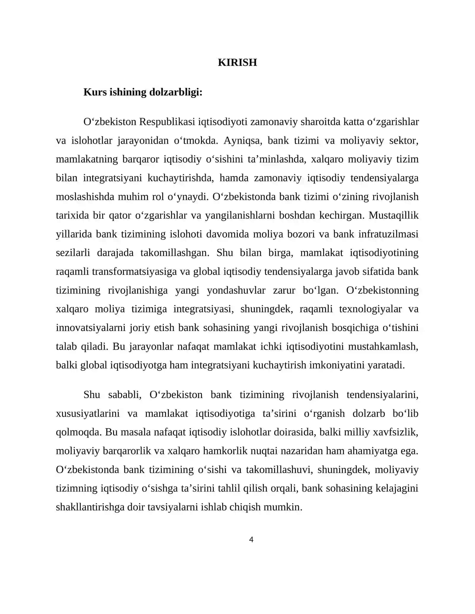 IQTISODIYOT O‘SISH fanidan KURS ISHI «Himoyadan o’tdi» 4