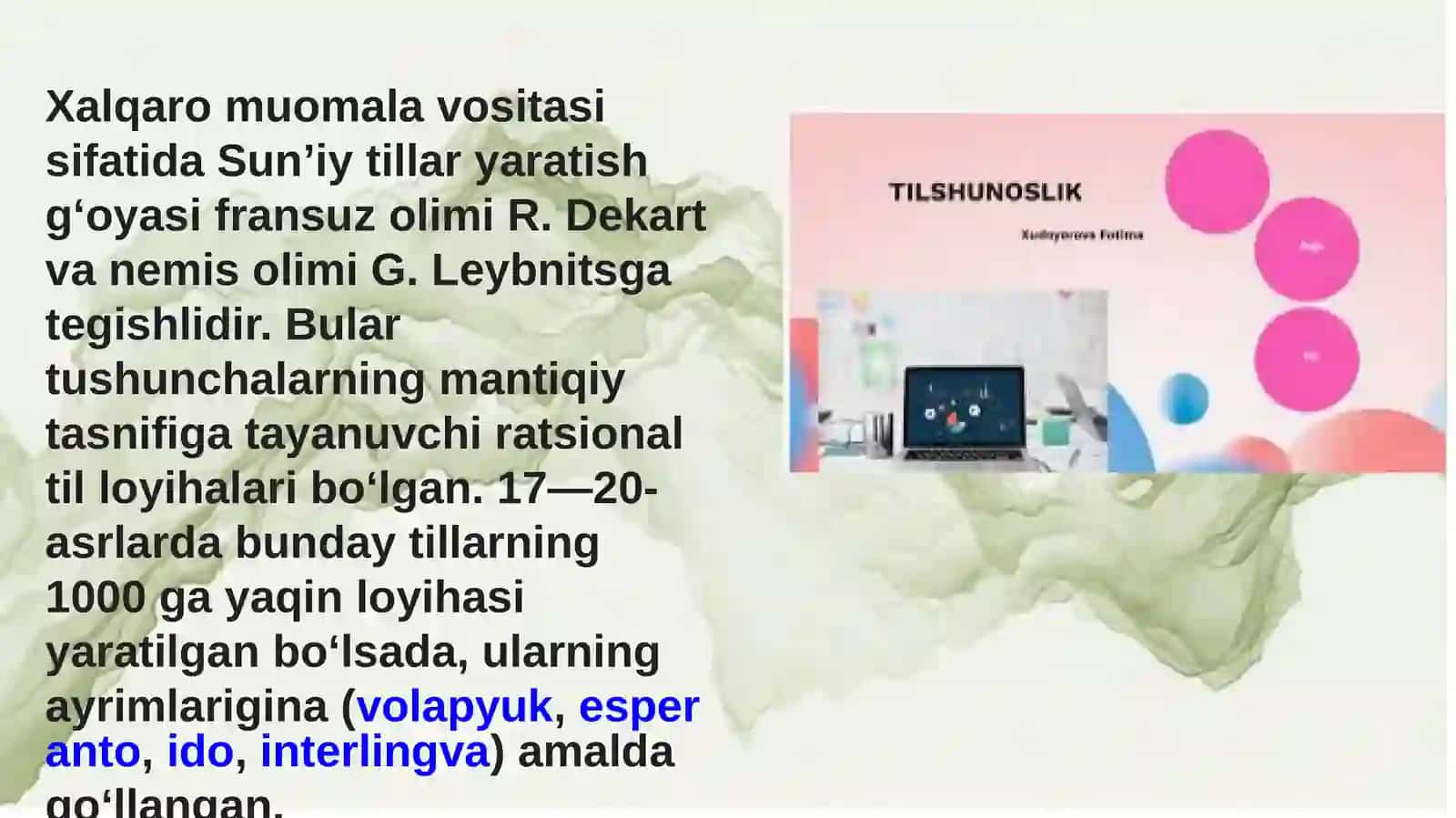 Sunʼiy tillar 4