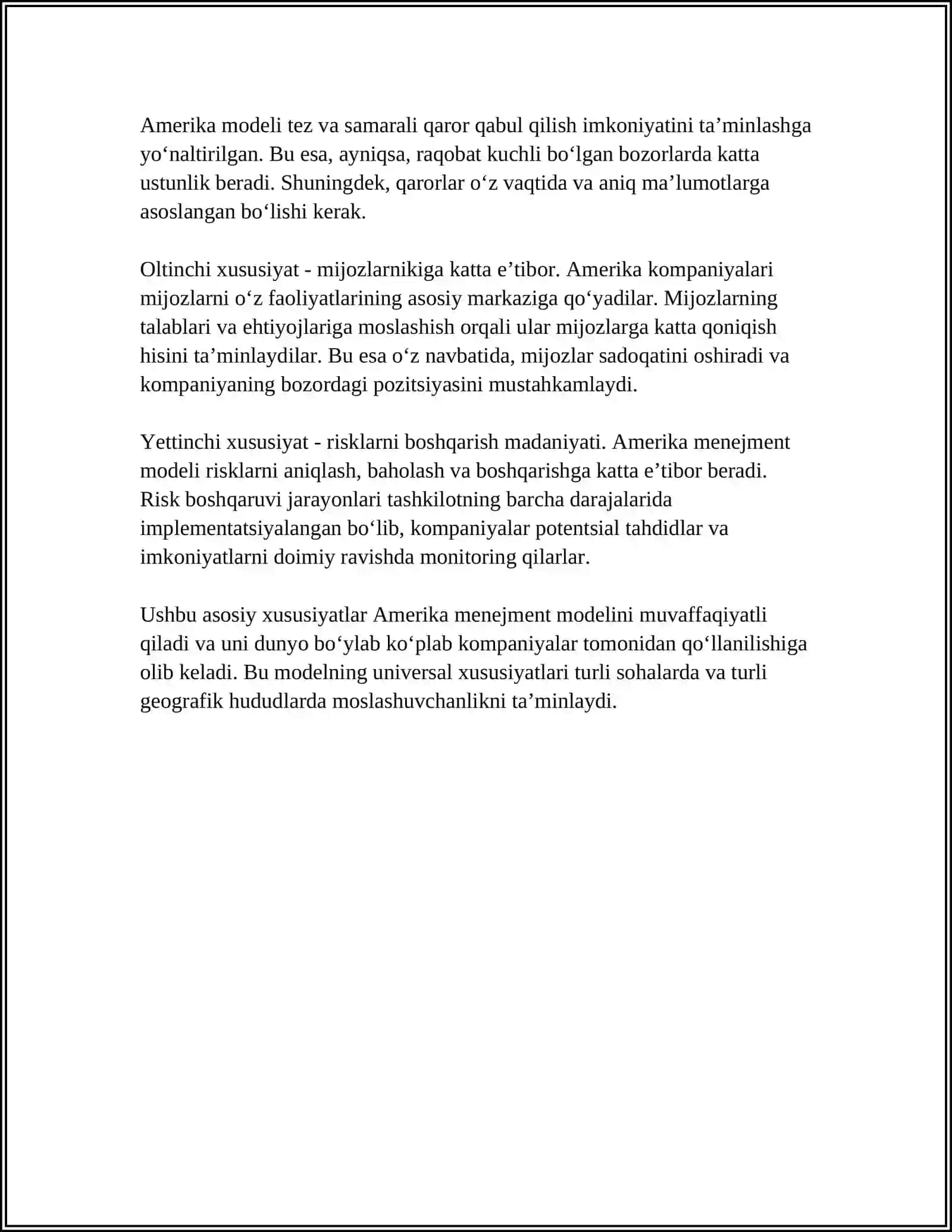 MENEJMENTNING AMERIKA MODELI 4