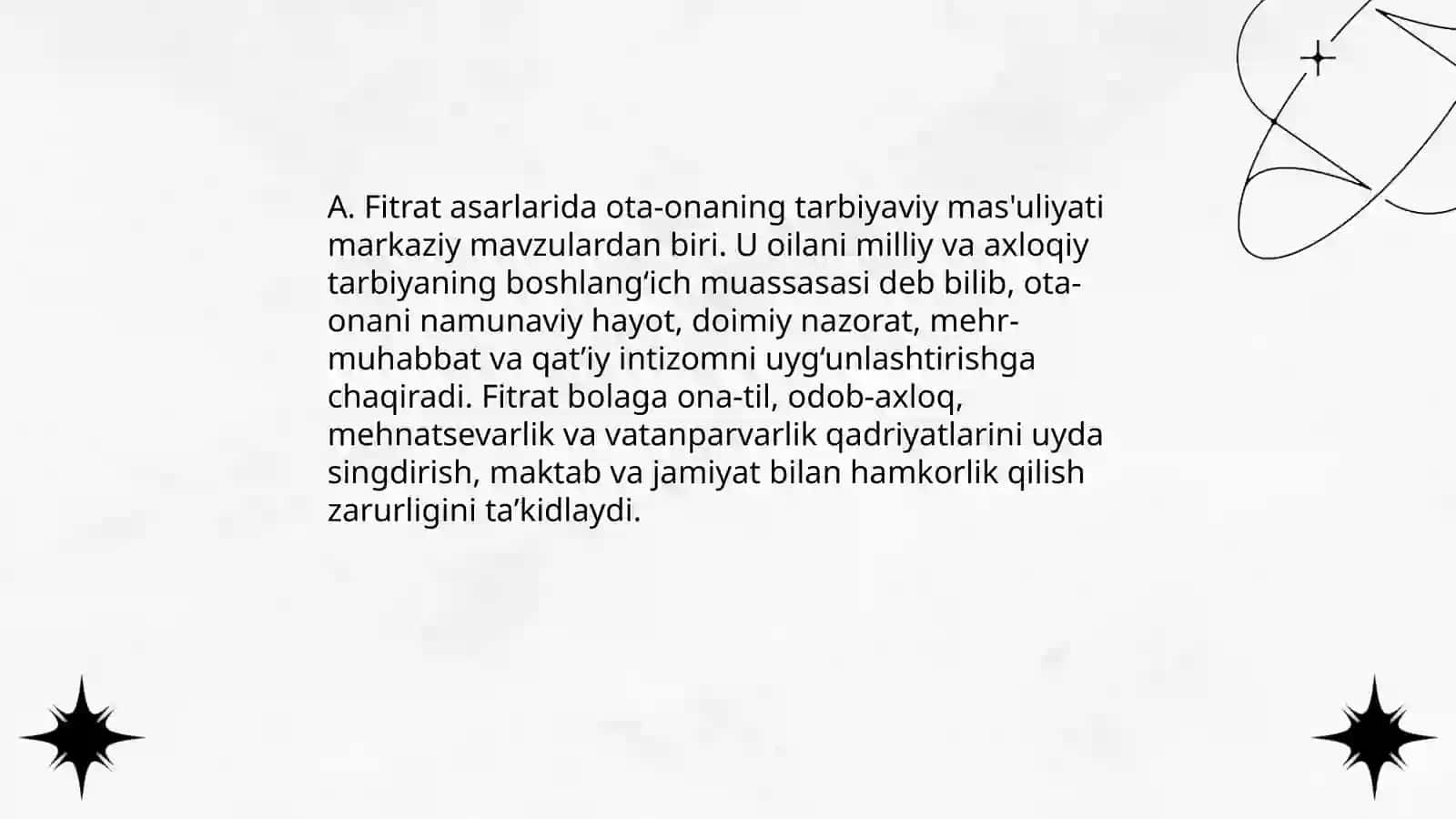 Fitratning oila asaridagi oila qurish tartiblari va farzand tarbiyasiga oid g'oyalar 4