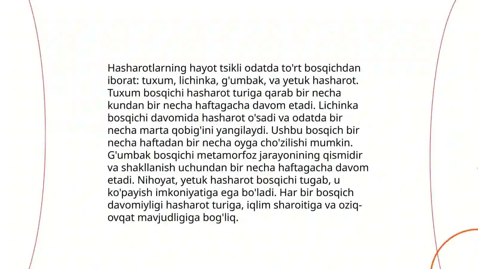 Chala ózgarish bilan rivojlanadigan hasharotlar 4