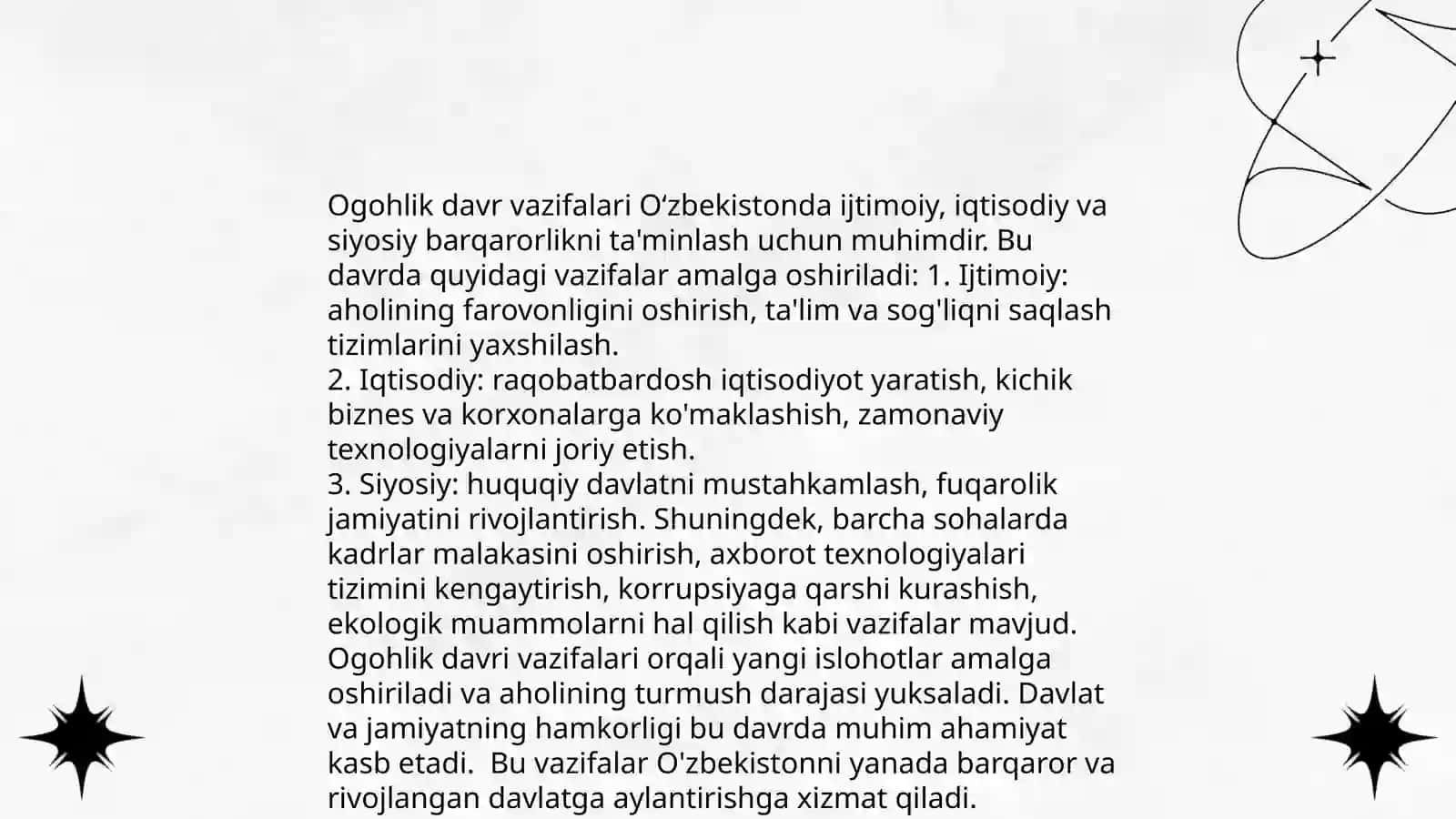 Ogohlik davr talabi 4