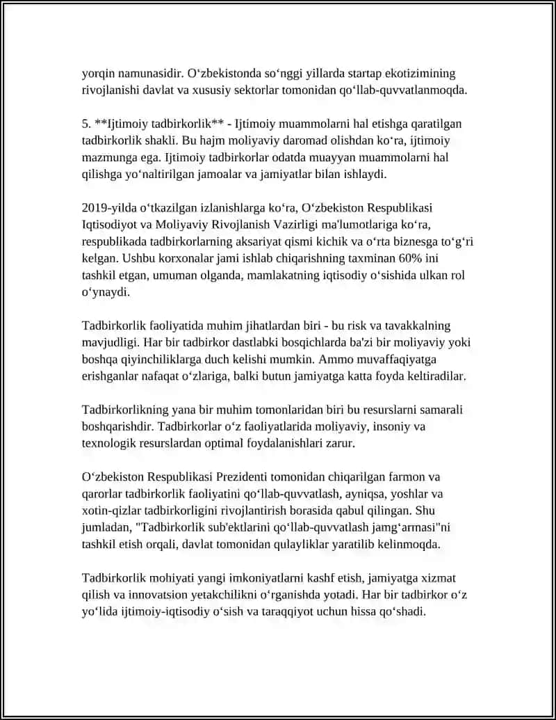 Tadbirkorlik faoliyati va tadbirkorlik kapitali 4