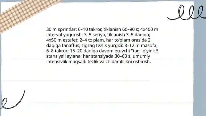 Tezlikni rivojlantiruvchi harakatki o'yinlar 4
