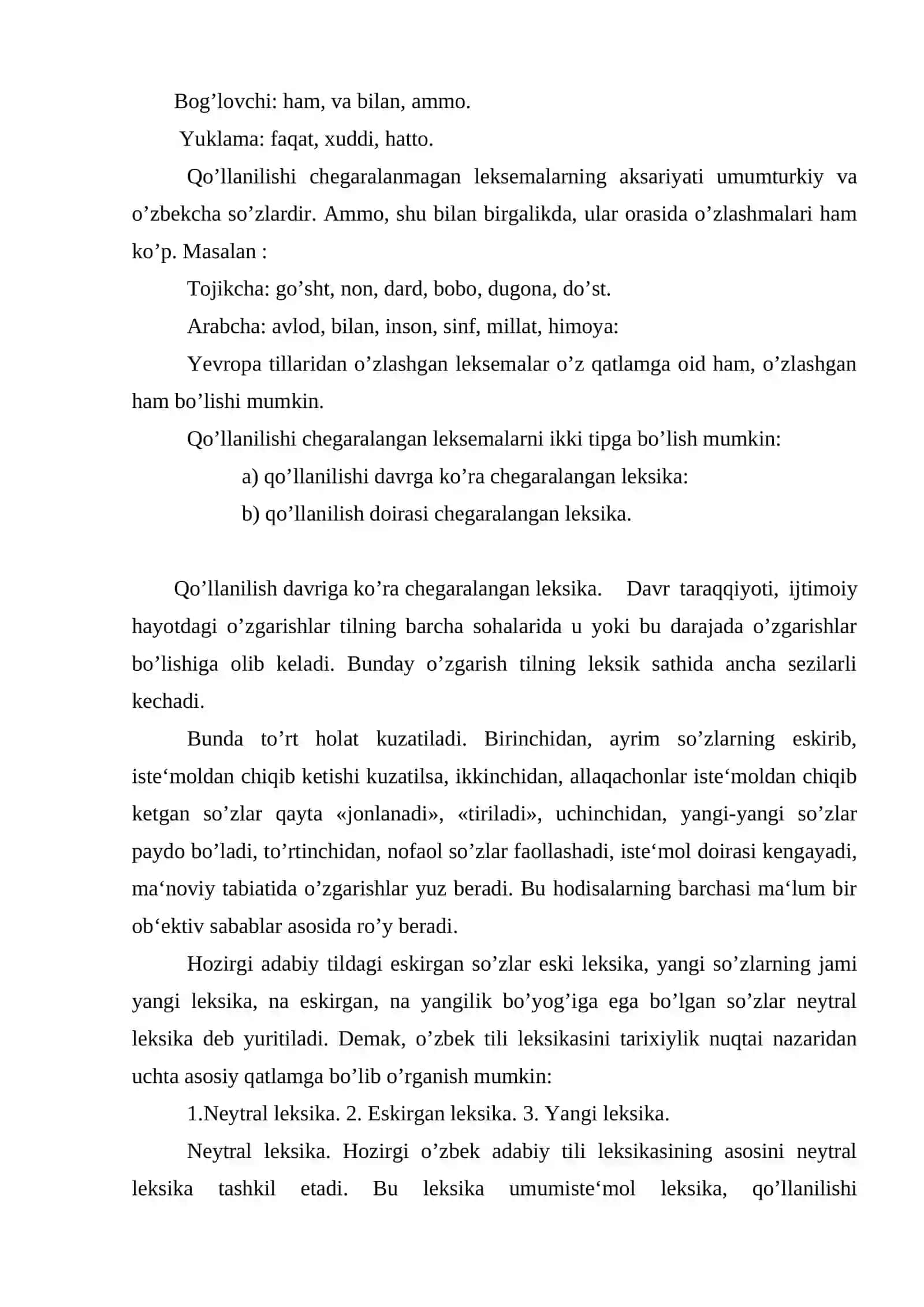 BADIIY MATNLARDA QO'LLANUVCHI CHEGARALANGAN LEKSIKA 4