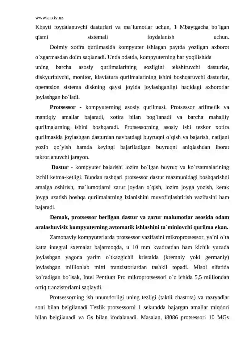 Shaxsiy kompyuterning haqida tushuncha 4