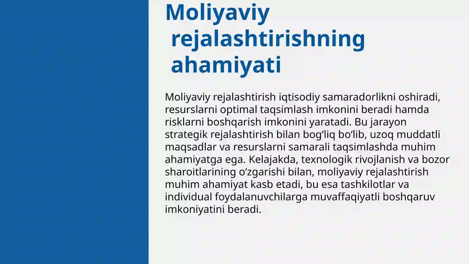 Moliyaviy rejalashtirish va byudjetlashtirish 4