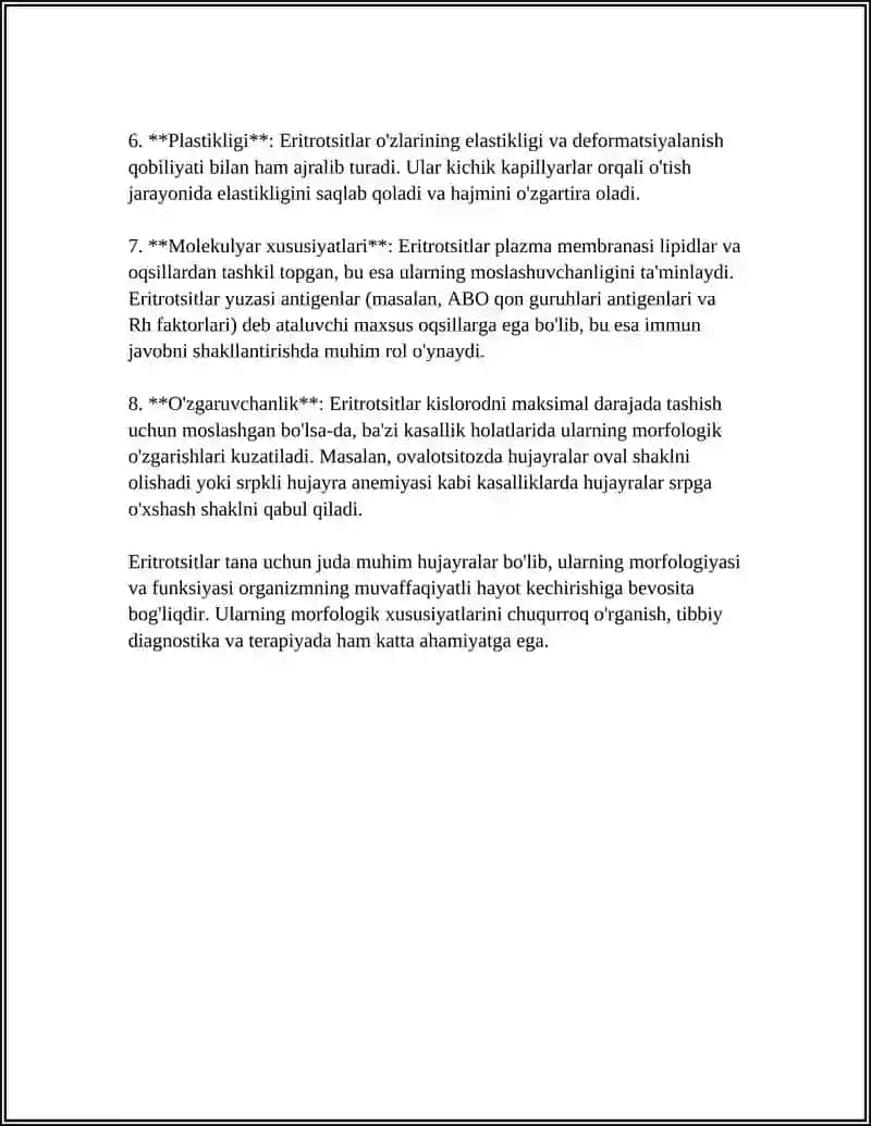 ERITROTSITLAR, TURLARI VA FUNKSIYALARI 4