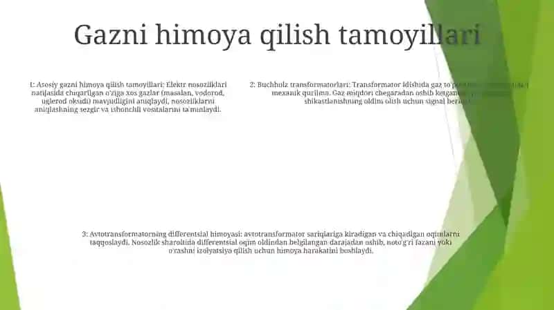 Kuch Transformatorlari Va Avtotaransformatorlarni Asosiy Gaz Va Differensial Ximoyasining Ishlash Prinsiplari 4